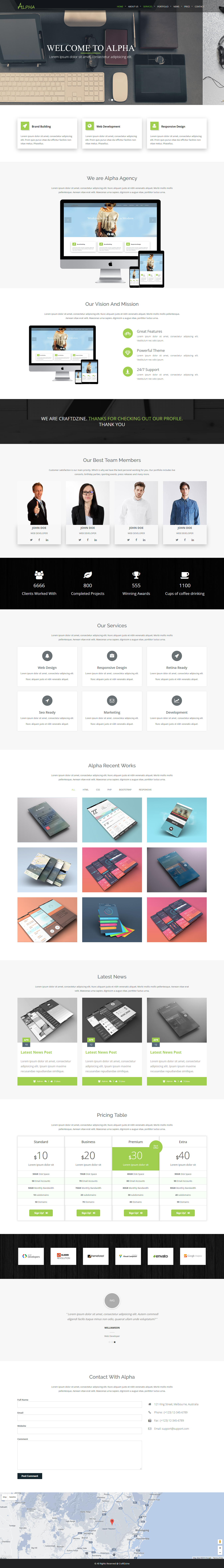Alpha - One Page Agency HTML5 Template - 1